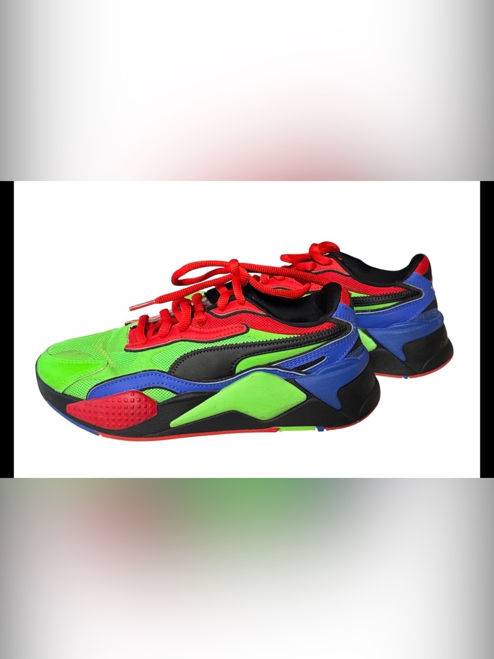 EUC PUMA RS-X3 Tailored Green/Black/Blue Big Bots 4.5